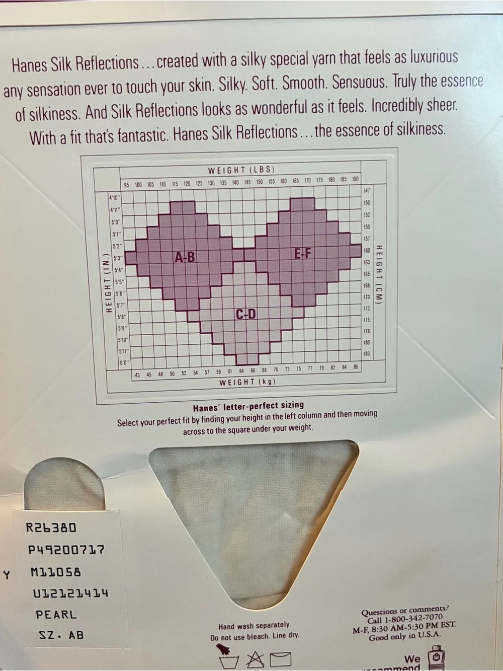 Vintage 1987 new in packaging Hanes Silk Reflections control top pantyhose